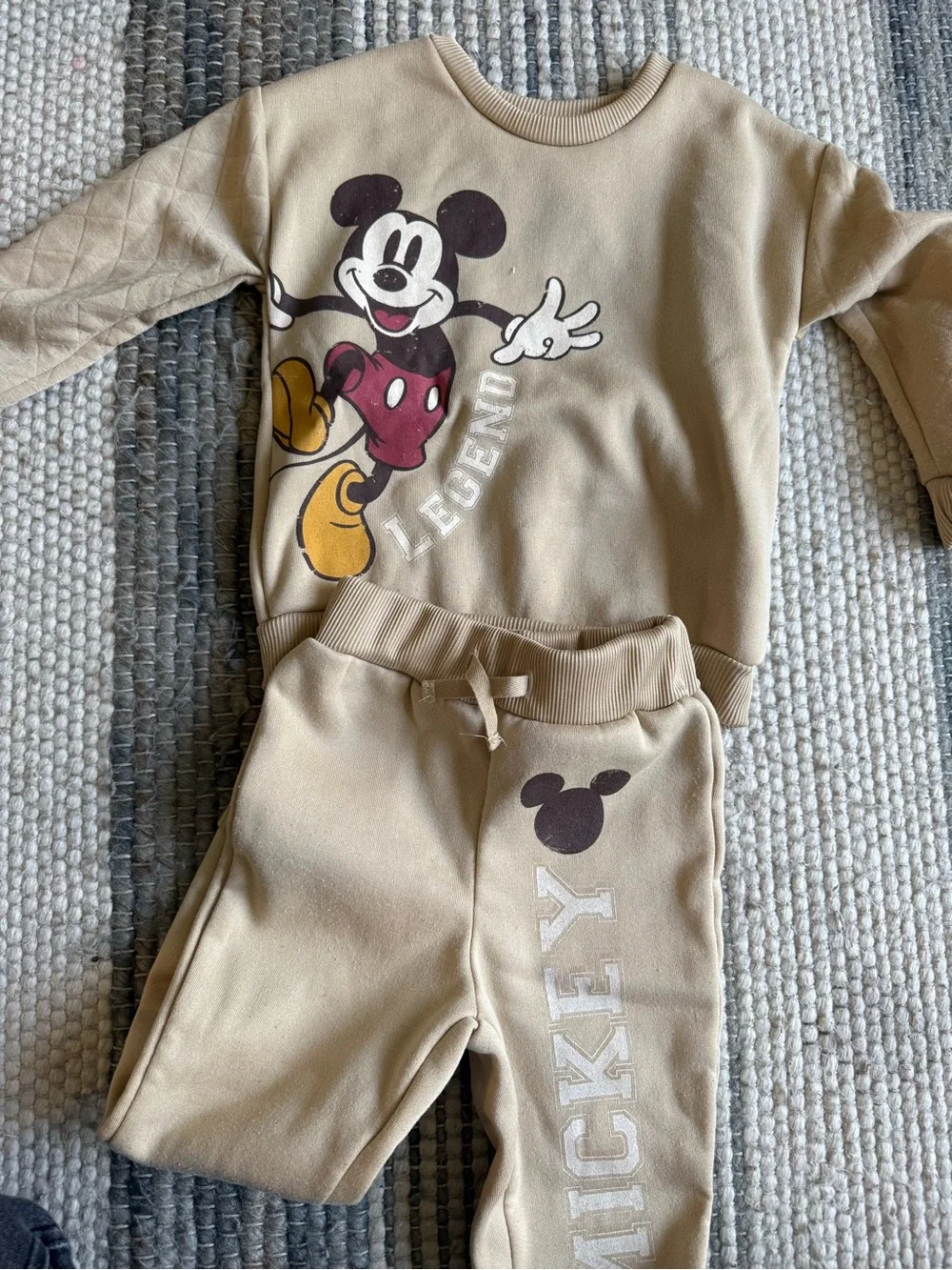 Disney Beige Mickey Mouse Cozy Sweat Set